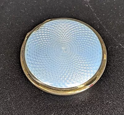 £130 • Buy Continental Silver & Guilloche Enamel Powder Compact Art Deco Superb