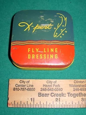 Antique Vintage X-pert Fly Fishing Line Dressing Tin With Applying Cloth • $8.99