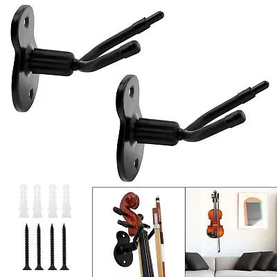 2pcs Wall Mount Metal Base Violin Hanger Stand For Home / Studio Display Storage • $12.34