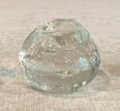 Vintage Crystal Glass Snowball Candle Holder Votive Tea Light  • $7