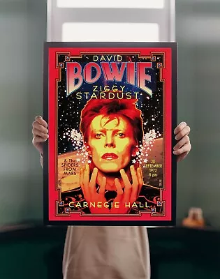 David Bowie 1972 Carnegie Hall POSTER PRINT A5A1 Vintage 70s Rock Music Wall Art • £4.95