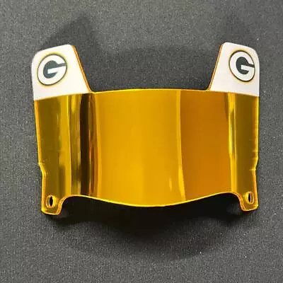 Green Bay Packers - Gold Chrome Mini Football Helmet Visor With Black Clips • $25