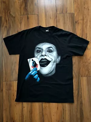 1989 Batman Movie - Joker Jack Nicholson T-shirt - Size Large - Black - Card • £22.99