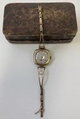 Vintage 10K Gold Women's Wrist Watch In Original Jewelers Box • $9.99