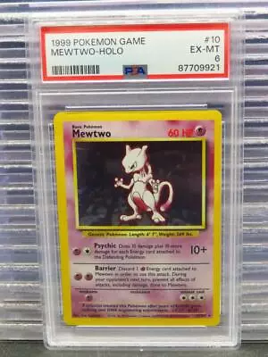 1999 Pokemon Game Base Set Unlimited Mewtwo Holo Rare 10/102 #10 PSA 6 EXMT (21) • $0.99