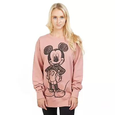 Disney Womens Sweatshirt Mickey Mouse Forward Sketch Jumper S-XL Official • £19.99