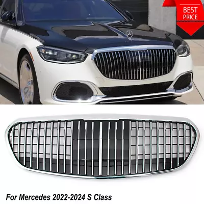 Maybach Style Front Grille Fit Mercedes W223 S450L S500 S580 S650 2022-2024 • $220.99
