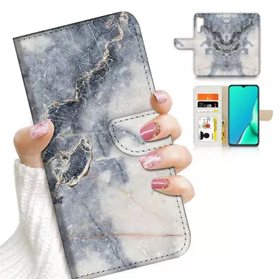 ( For Huawei P30 Pro ) Wallet Flip Case Cover AJ23668 Grey Marble • $12.99