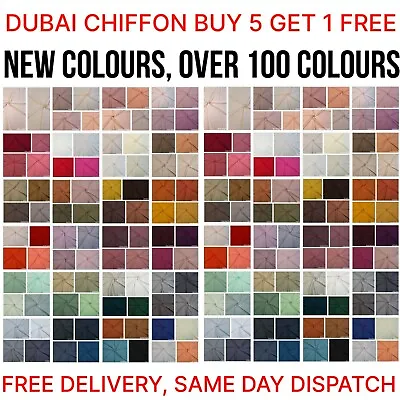£3.89 • Buy DUBAI Chiffon Scarf Hijab High Quality Elegant Sarong Shawl Wrap Plain Maxi Soft