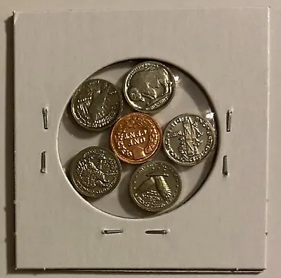   A Little Stash   - Obsolete Mini U.s. Coins Set In Holder   • $7.98