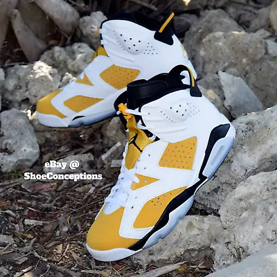 Nike Air Jordan 6 Retro Shoes White Yellow Ochre CT8529-170 Men's Sizes NEW • $170.91