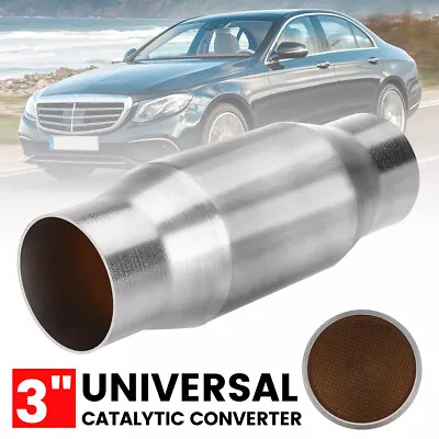 3 Inch Inlet/Outlet Universal Catalytic Converter High Flow Stainless Steel 2.5L • $26.87