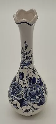 £9.95 • Buy Vicorzette Aguena Portuguese Blue And White Hand Painted Bud Vase