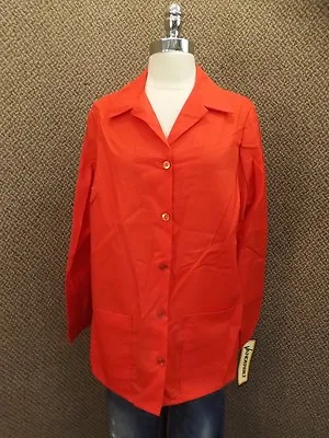 NEW Vtg USA Made Bold Red Lab Coat Sz 40 Smock Scrub Medical Art Chef Jacket • $17.99