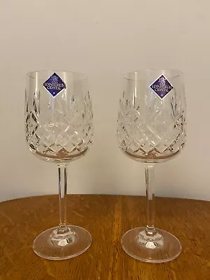 Edinburgh Crystal Ness Design Wine Glass Goblet With Stickers • £40