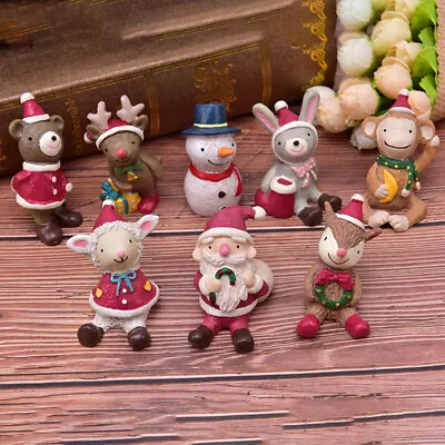 Santa Claus Snowman Figurine Christmas Model Resin Decorative Desk Doll GifY:-h • $8.25