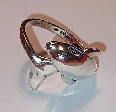 Vintage Designer Kabana Dolphin Sterling Silver Ring - Size 5.75-6 Fast Free Shp • $74