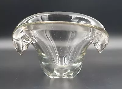 MidC Seguso Dalla Venezia Murano Clear Glass Clam Bowl/Vase 17cm W X 11cm H • $54.59