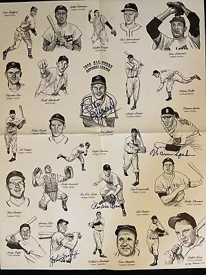 BASEBALL '49 National League All Stars Poster Signed MUSIAL Reese MIZE Spahn COA • $150