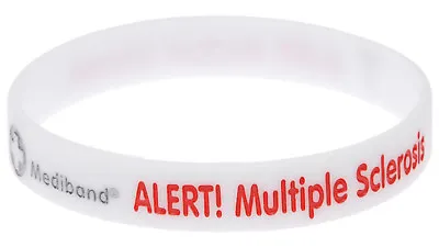 Multiple Sclerosis White Silicone Wristband - Medical Alert ID Bracelet Mediband • $7.50