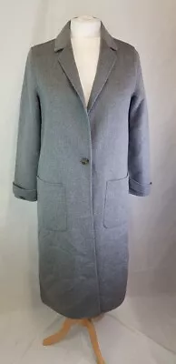Hush Double Face Side Split Coat In Light Grey Marl Size 8 BNWT • £99