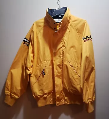 Vintage Retro Nautica XCV Sport Jacket Bright Yellow With Hood Excellent Medium • $42.54