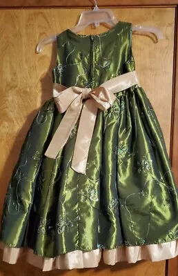 Princess Kloset Green Dress Girl's Size 6 Formal Pagent Holiday Party Wedding • £25.97