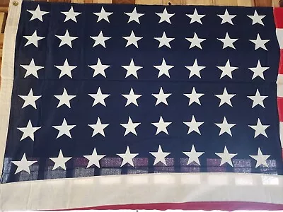 Vintage Valley Forge Co 48 Star Large 5' X 9.5' Cotton American Flag W/ Grommets • $75