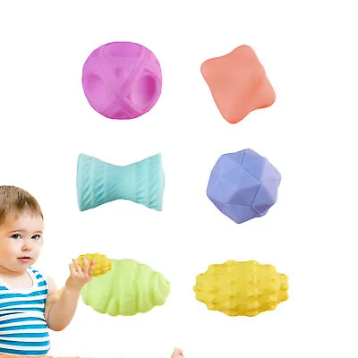 6pcs Baby Ball Set Baby Hand Massage Multi-Textured Toys Sensory Soft Balls • £13.29