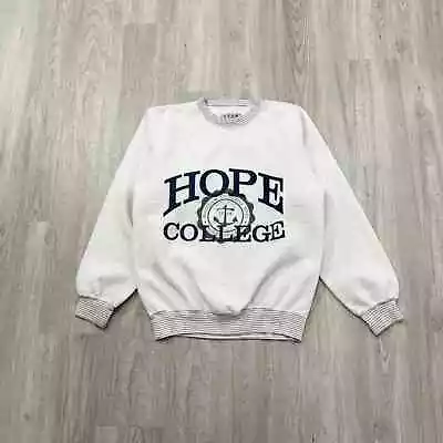 VINTAGE 90s Hope College Crewneck Sweatshirt Size Small S Mens Gray 1990s  • $18