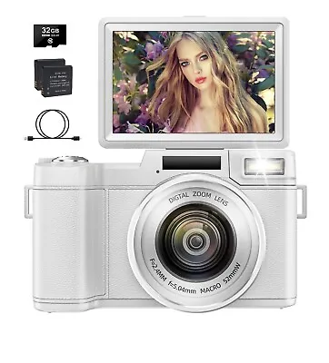 Digital Camera 4K 48MP Vlogging Camera With Liftable Flash 3  180° Flip Screen • $49.99