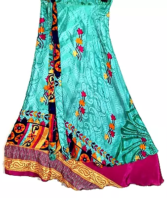 Incredible-art Women's Indian Sari Wrap Skirt Handmade Reversible Vintage Hippie • $25.96