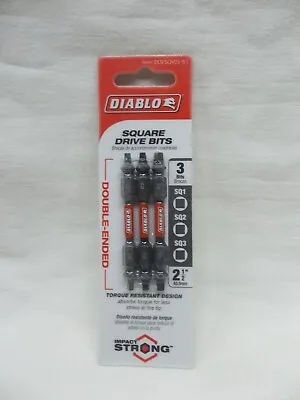 Diablo 2 1/2  Double Ended Square Drive Bit Assorted Pack 3pc. Drill And Impact • $7.98