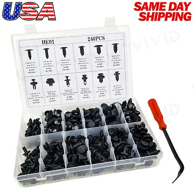 240pc Plastic Rivets Fender Bumper Push Pin Clips With Tool For Lincoln Mercury • $19.99