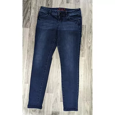 Elle Womens Size 6 Pockets Whiskered Skinny Denim Blue Jeans • $13.99