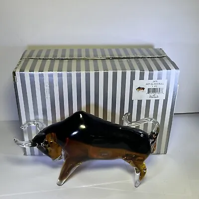 Murano Style Art Glass Charging Bull Toro Badash 9 - Brand New Open Box • $74.50