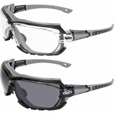 2 Pair Octane Padded Motorcycle Glasses Gray With Clear And Smoke Lens • $31.99