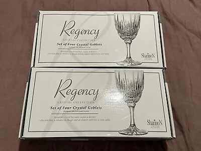 Shannon Regency Crystal Goblets By Godinger New Set Of 8 • $87.96