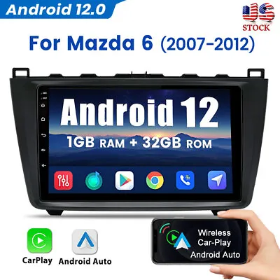 Carplay Android12 For Mazda 6 2007-2012 9''Car Stereo Radio GPS Navi Wifi DSP FM • $119.99