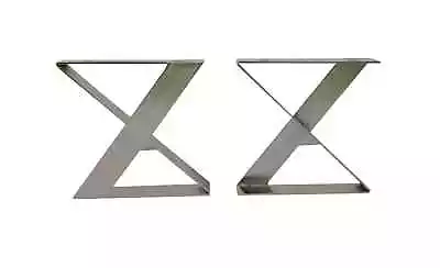 Trestle Chrome Coffee Table Base - Modern Metal Bench Legs - X Type • $195