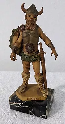 Vintage Viking Figure Erik Marble Base Depose Italy Pewter #209  • $34.99