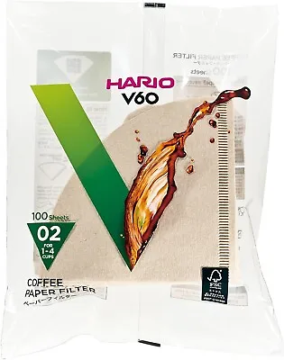Hario V60 Paper Coffee Filters Single Use Pour Over Cone Filters Size 02 Natura • $19.99