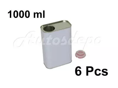 Quart (1000 Ml) Rectangular Type Paint Tin Can  With Plastic Cap QTY : 6 • $25.82