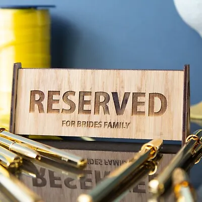 £2.99 • Buy Reserved Wedding Sign Wooden Plaque Table Cards Laser Engraved Wooden Letters