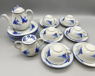 Antique 22 Piece Bluebird Little Hostess Childs Tea Set • $89.99