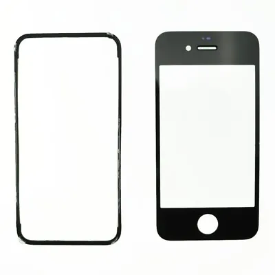 $5.23 • Buy Glass Black Replacement Front Outer Screen For Iphone 4 + Adhesive Bezzel