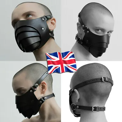 £10.79 • Buy Men Restraint Face Mask Gay Sexy PU Leather Harness Halloween Party Mask Costume