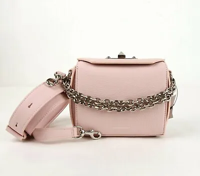 $899.56 • Buy Alexander McQueen Box 16 Rose Pink Leather Chain Crossbody Bag 479767 DZP0Y 5820