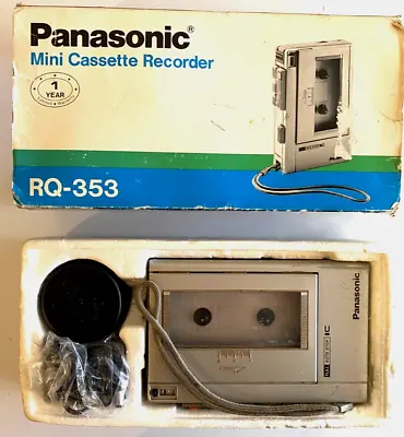 Panasonic RQ-353 Mini Cassette Player Recorder W/ Box And Power Cord • $34.99