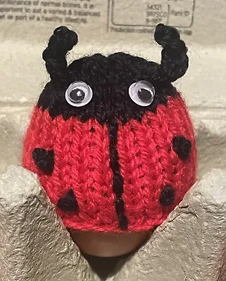 Hand Knitted - Ladybug Ladybird 🐞 Chocolate Egg Cosy Novelty Spring Easter Gift • £1.79